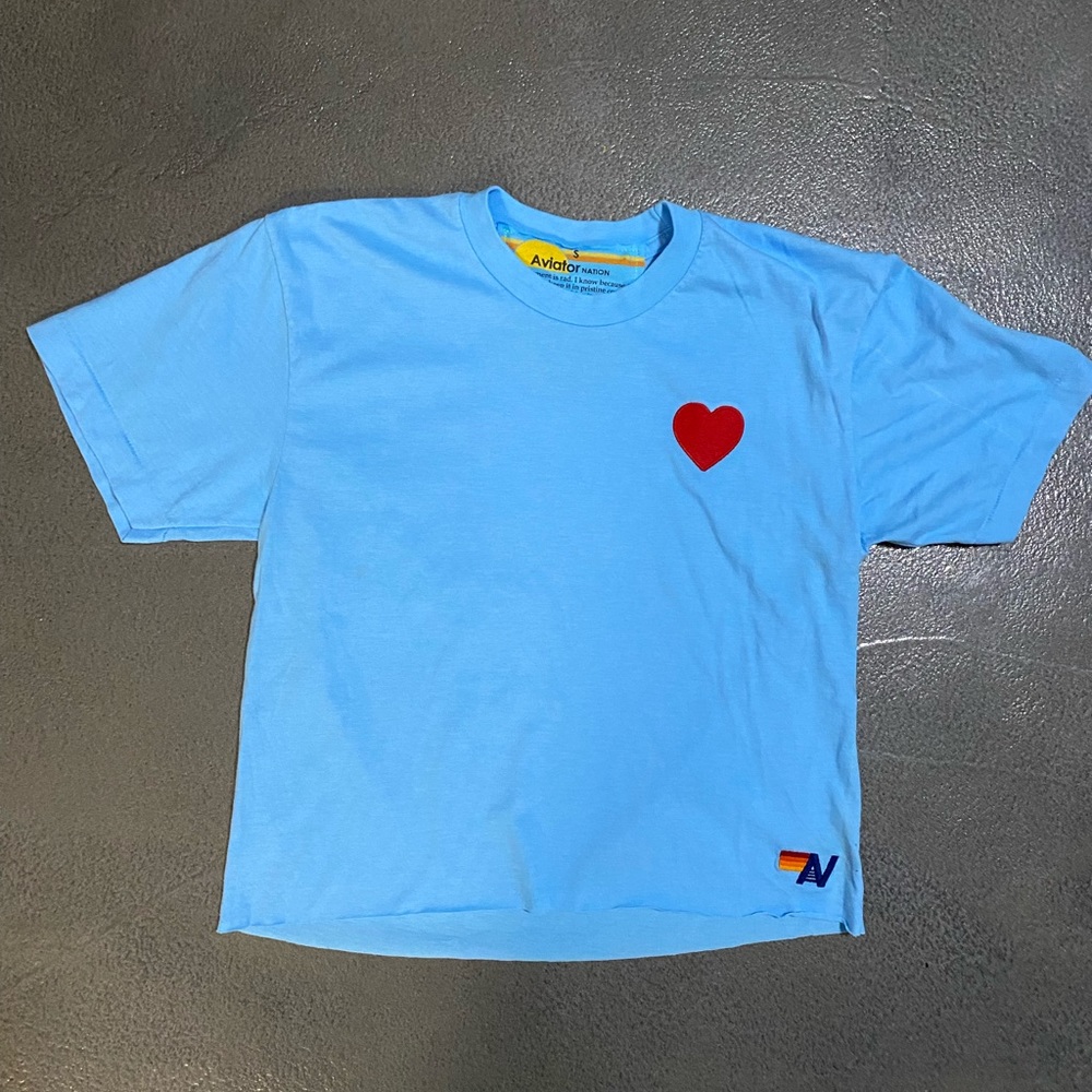 AV Nation Cropped Boyfriend Heart Tee